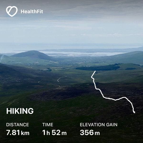 HealthFit app Hiking in the Mourne Mountains. 