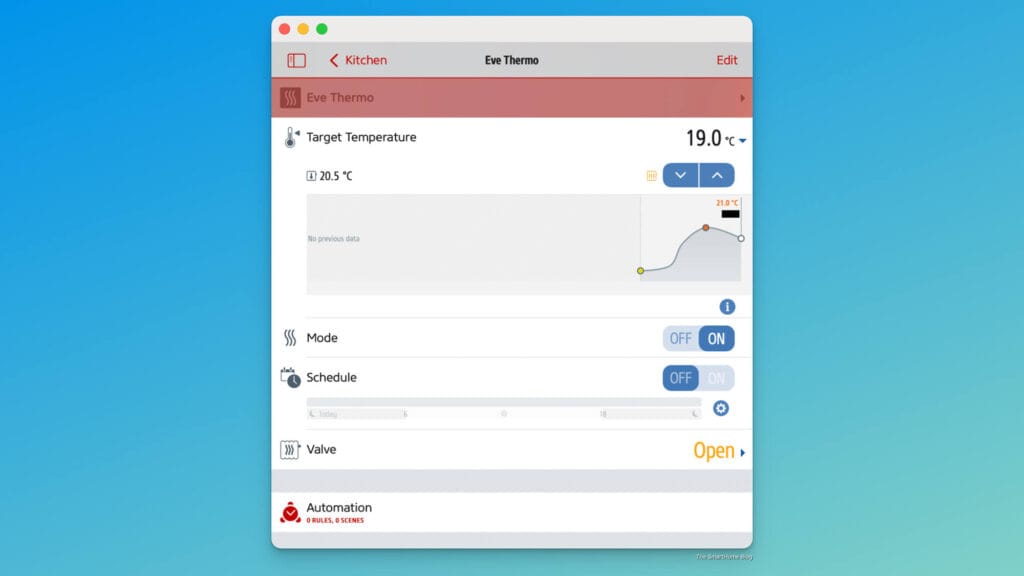 Eve Thermo in Eve App