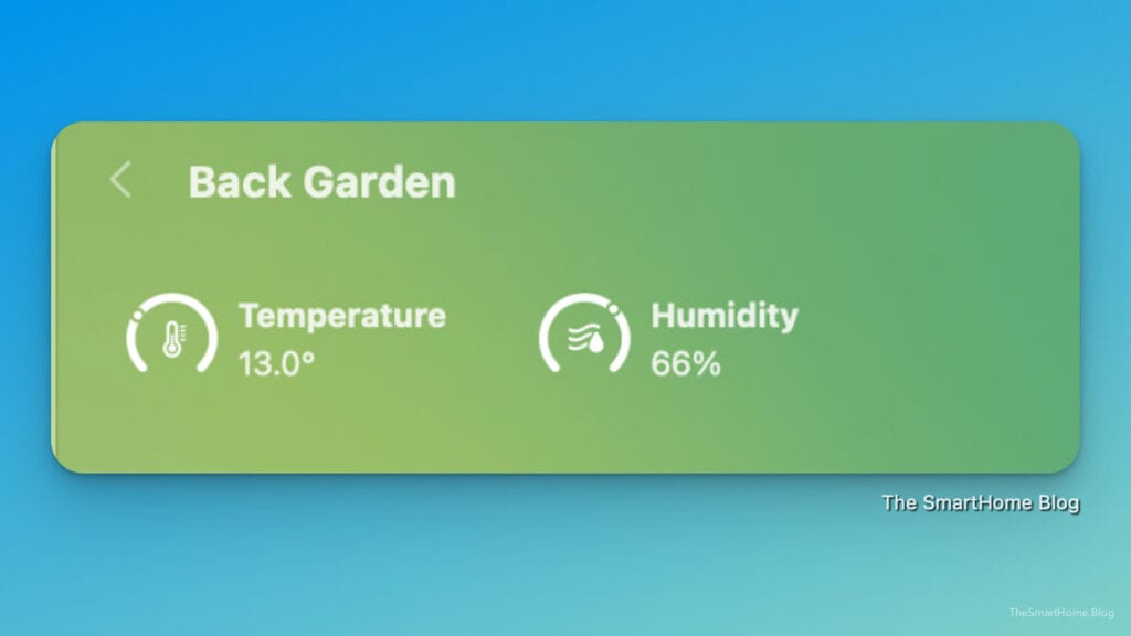 Home App showing desktop weather data. 
