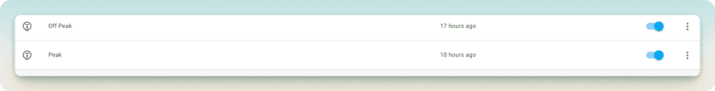 Peak and Off Peak automation