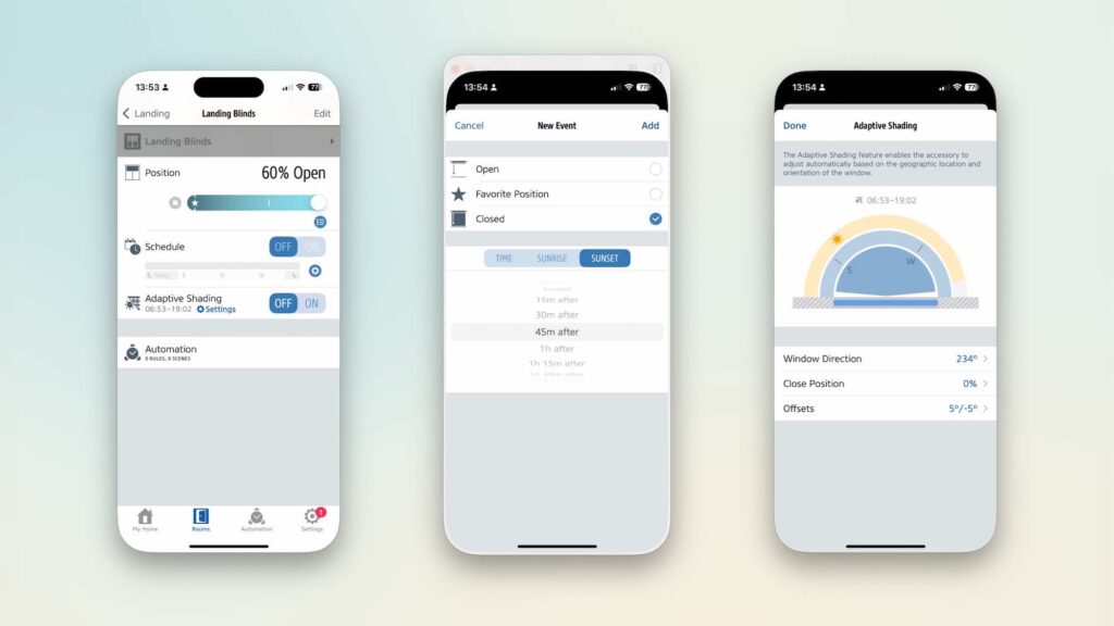 Motionblinds in the Eve Home App