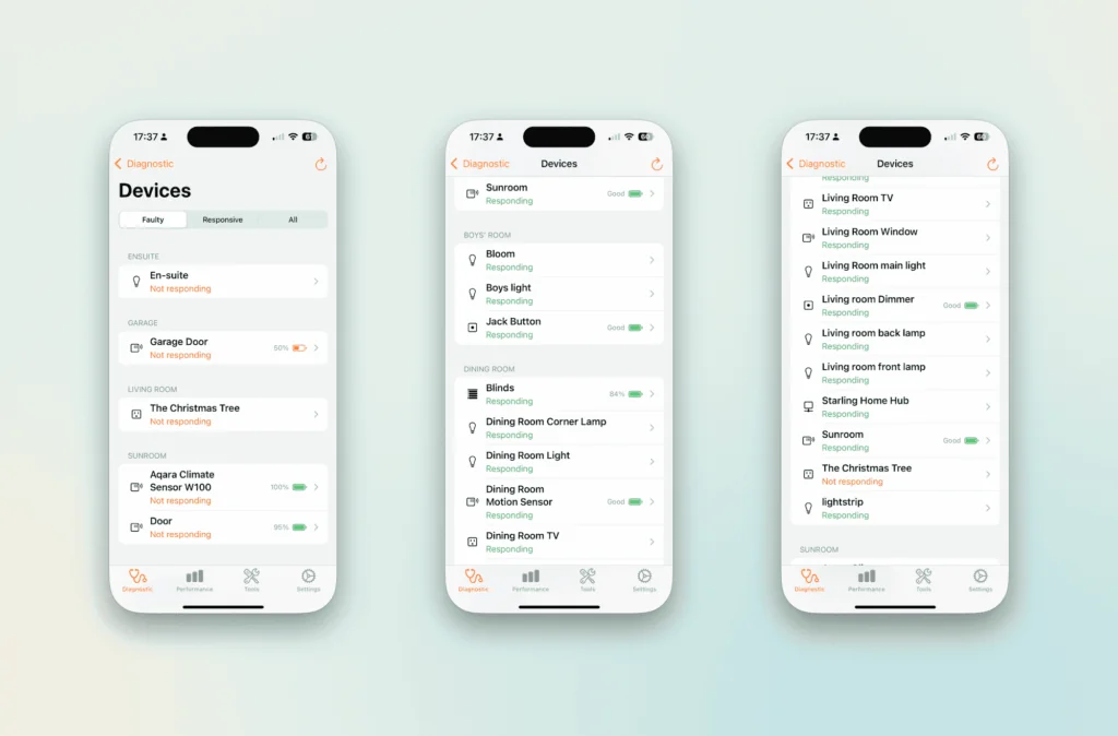 HomeCare: The Essential HomeKit Diagnostic Tool 7 Apple Homekit devices diagnostics with HomeCare