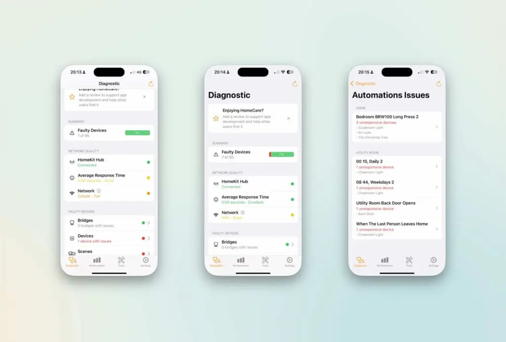 HomeCare: The Essential HomeKit Diagnostic Tool 5 Testing Apple homekit over celloar