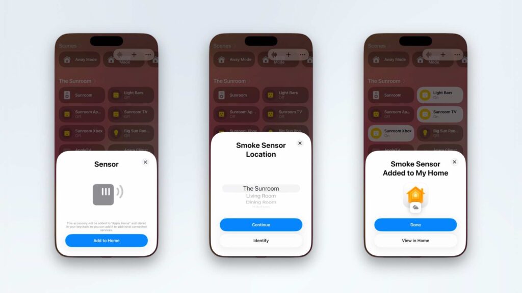 Setting up a smoke alarm in Apple HomeKit