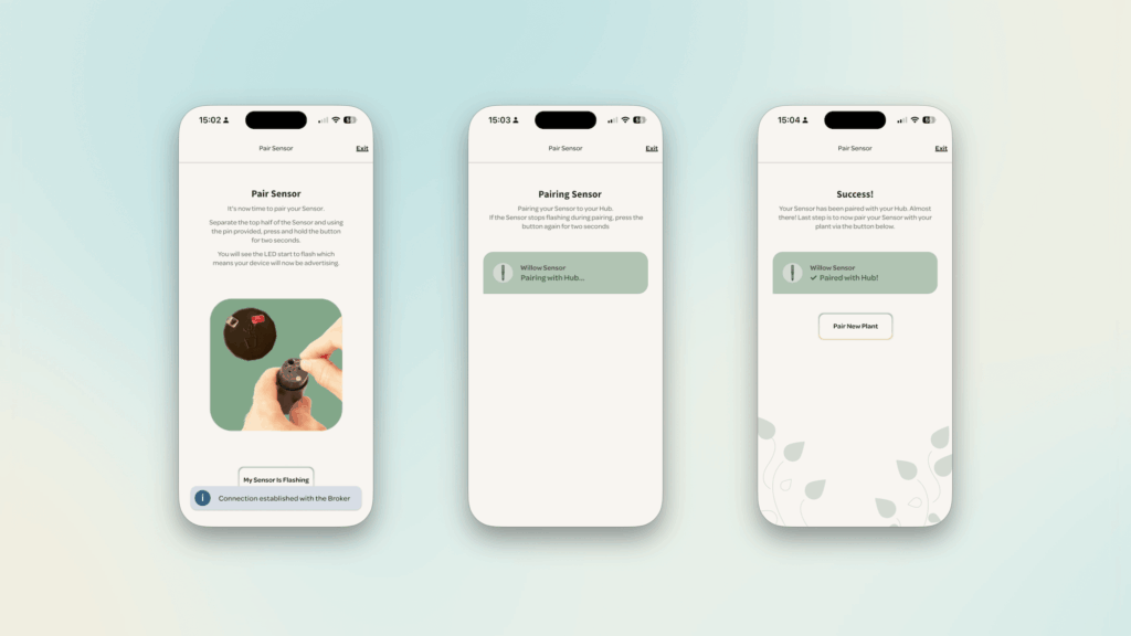 Setting up and pairing the willow plant sensor