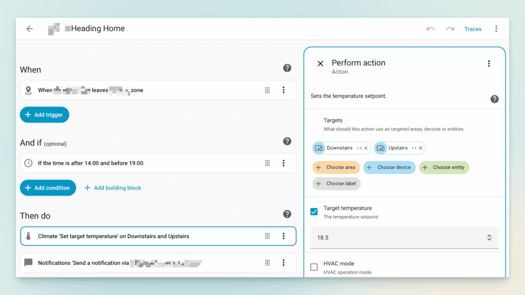 Specific location zone control in home assistant 