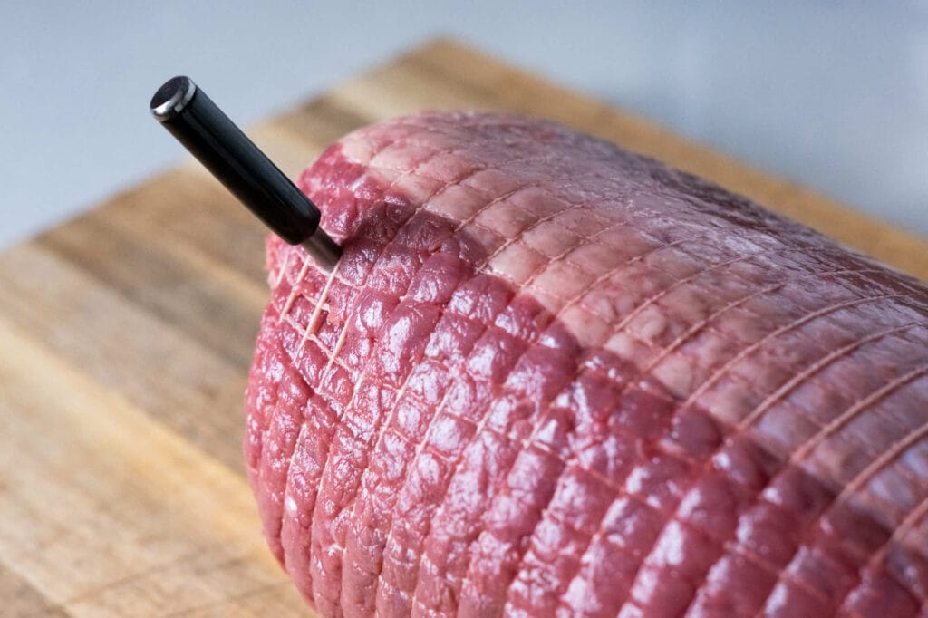 MeatStick V measuring internal temperature during oven cook