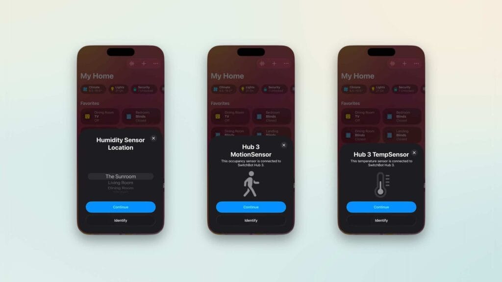 SwitchBot Sensors in Apple Home App