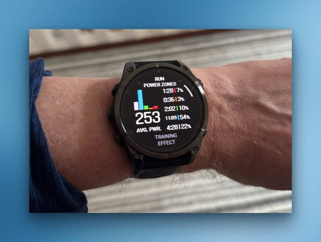 Easy Run Power Data on Garmin Fenix 8